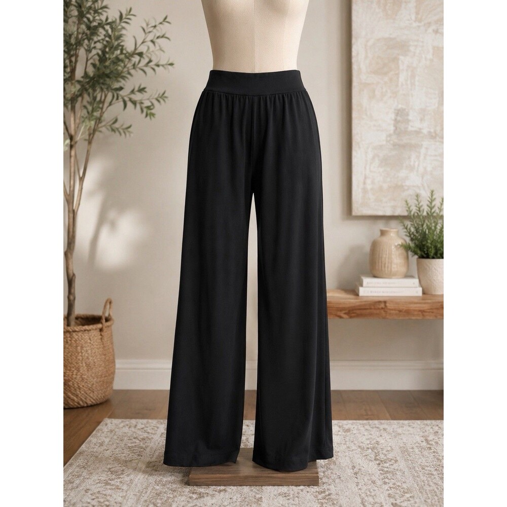 Uniqlo Black Straight Leg Wide-Leg Pants